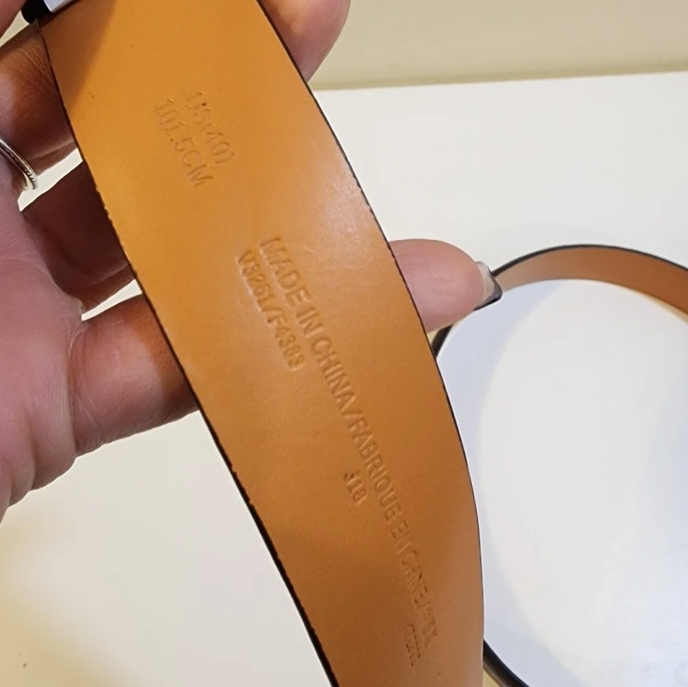 LAND'S END men's Brown Cow Leather Belt size 40